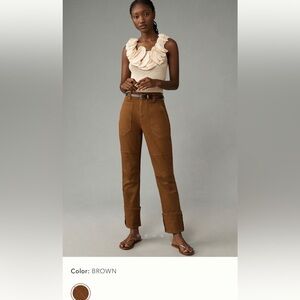 NWT new 27 Anthropologie pilcro the high tide slim cuffed pants brown
